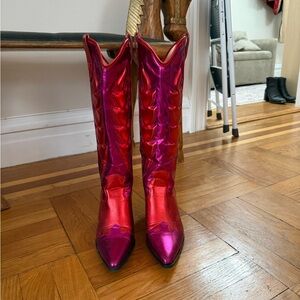 Vibrant Pink Heeled Boots